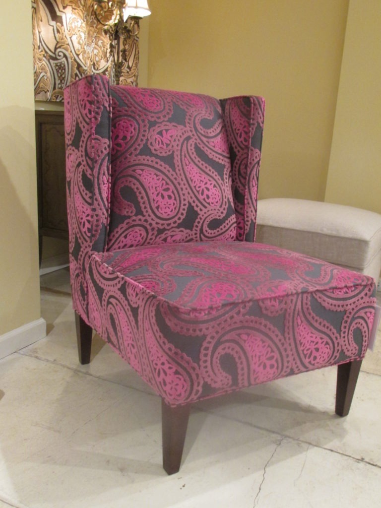 HGTV Home Furniture’s fun and lively accent chair adds a pop of color to any neutral setting. Available at Good’s Home Furnishings. 