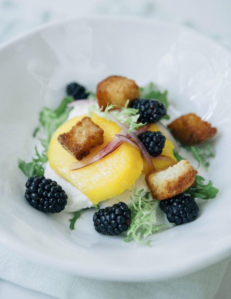 Mango and Blackberry Salad with Mozzarella and Frisee