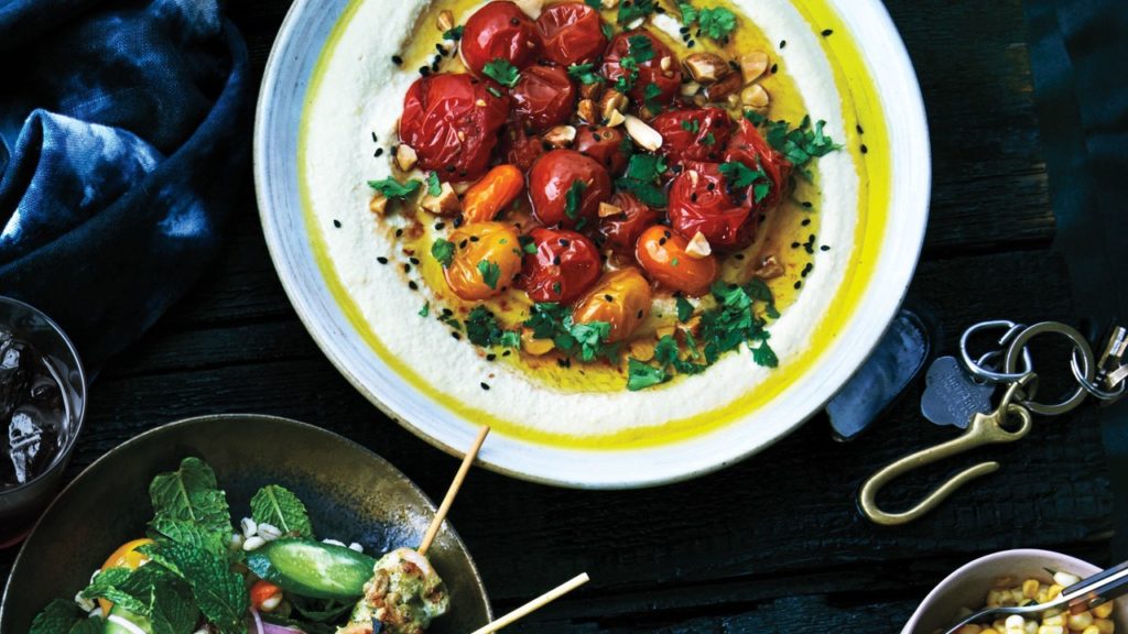 Hummus with Roasted Tomatoes and Almonds
