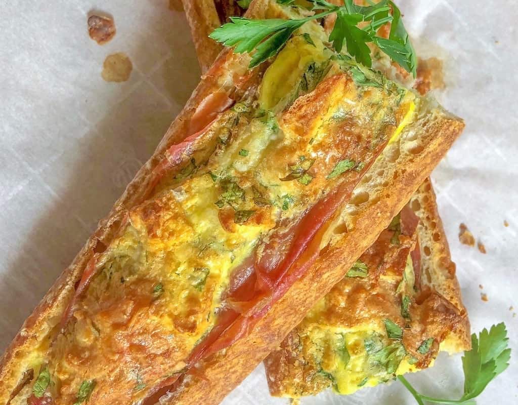 Lemon, Parsley, Parmesan Plus Bread, Proscuitto, and Egg