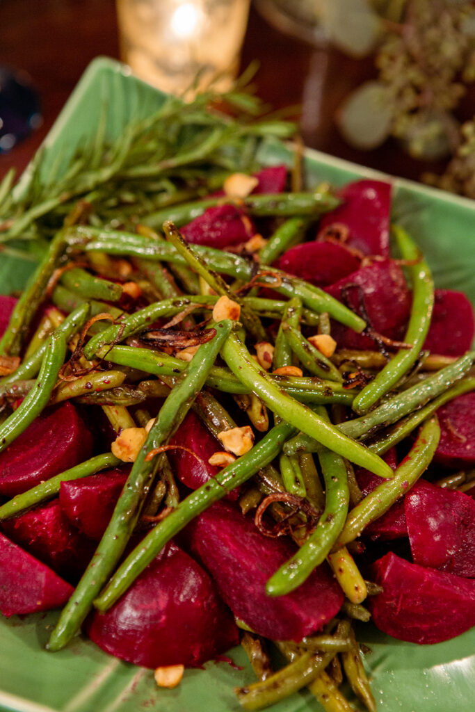roasted beets charred green beans