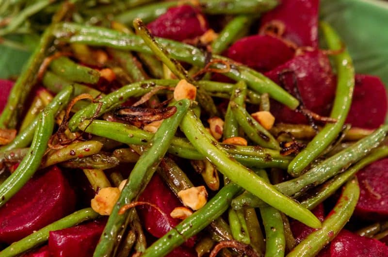 Roasted Beets and Charred Green Beans (Haricots Verts)