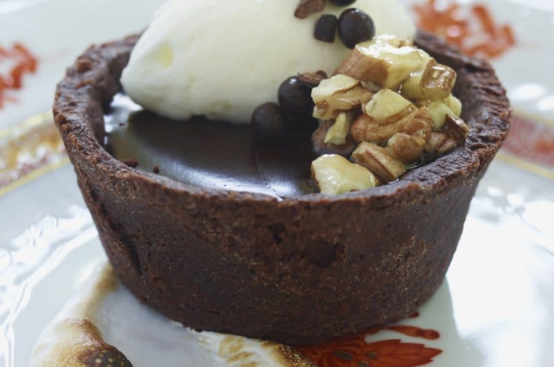 Chocolate-Pecan Pie with Toasted Marshmallow Chantilly Cream
