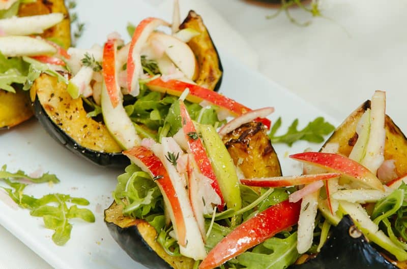 Roasted Buttercup Squash with Apple Slaw