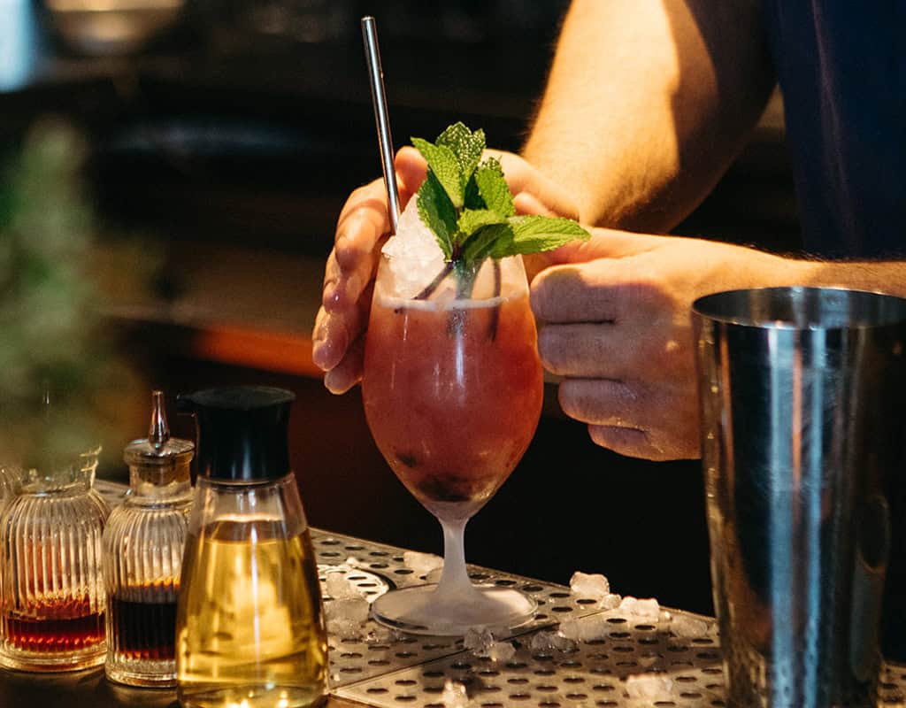 craft cocktails at Fairweather Bar in Charlotte