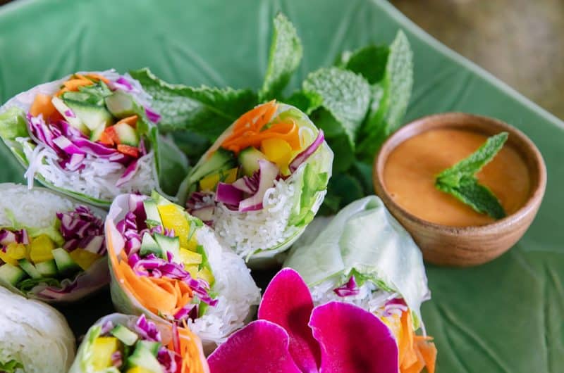 Fresh Spring Rolls with Peanut Sauce