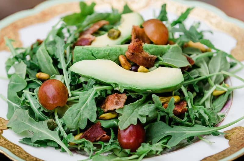 Arugula, Bacon, Avocado & Pistachio Salad