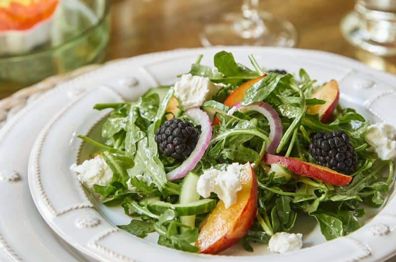 Blackberry Peach Arugula Salad