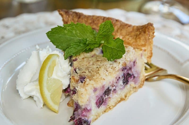 Fresh Blueberry Pie with Pecan Crumb Topping